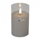 LED-es gyertya, üvegben. ∅7,5 cm x 12,5 cm