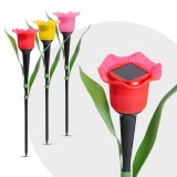 LED-es szolárlámpa tulipán mintában többféle színben 31x58x95mm 11750