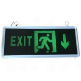 Led Exit lámpa, kétoldalas, kijáratjelző vészvilágítás, 3W, 3H üzemidő, folyamatosan világít. Lefelé mutat.