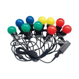 LED Fényfüzér 10m. 20 x 0.5W EU izzók RGBY