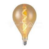 LED Filament izzó 4W spirális izzószál A160 2700K borostyán üveg (V-TAC)
