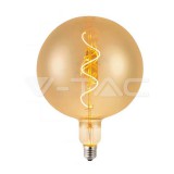 LED Filament izzó 4W spirális izzószál G200 2700K borostyán üveg (V-TAC)