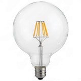 Led Filament körte égő 8W, 1000 Lumen, 120mm, 80W izzó helyett. E27, 2700K, meleg fehér, nem vibrál a fénye! Life Light Led