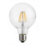 Led Filament körte égő 8W, 1000 Lumen, 95mm, 80W izzó helyett. E27, 2700K, meleg fehér, nem vibrál a fénye! Life Light Led