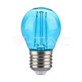 LED izzó 2W Filament E27 G45 kék
