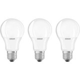 LED izzó, E27, 9W=60W, melegfehér, körte formájú, OSRAM, 3 db-os készlet (4052899955523)