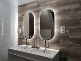 LED Mirror Studio LED tükör ovális 50x110 cm ambient világítással