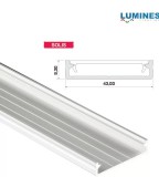 Led profil led szalagokhoz Széles Fehér 1 méteres alumínium