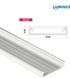 Led profil led szalagokhoz Széles Fehér 2 méteres alumínium