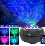 LED Projector-Éjszakai Fény-Távirányítóval-Bluetooth csatlakozás-USB-Memóriakártya nyílás-10 Féle Szín-Csillagok