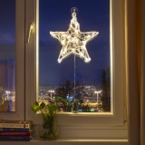 LEDen világításod! Elemes ablakdísz akril csillag 32 cm meleg fehér