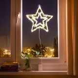 LEDen világításod! Elemes ablakdísz csillag 33 cm meleg fehér