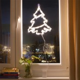 LEDen világításod! Elemes ablakdísz karácsonyfa 33 cm meleg fehér