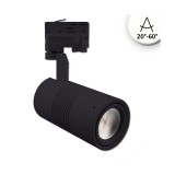 LEDIUM 3 fázisú sínre szerelhető LED reflektor20° - 60°, 3100K melegfehér, fekete, CRI92