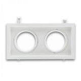 LEDIUM AR111 HPW dupla süllyesztett beépítőkeret, fehér, szögletes, 2 db. LED fényforráshoz