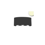 LEDIUM Kültéri falra szerelhető LED lámpa, lefelé és felfelé világít, 6,8W, 480lm, 3200K melegfehér, CRI82, IP54, 17x8cm, fekete