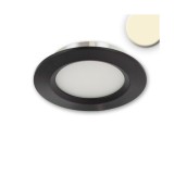 LEDIUM LED bútorba süllyesztett szpot Mini AMP fekete, kerek, 3W, 120°, 12V DC, meleg fehér 3000K,dimmelheto