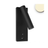 LEDIUM LED olvasólámpa, 3W, fekete, USB A töltoaljzattal, melegfehér, 3 fokozatban dimmelheto