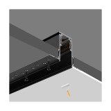 Ledium Magnetis MG20 R1 mágneses süllyesztett LED világítási sín, 48V, 4 vezetékes, trimless, 2m, fekete