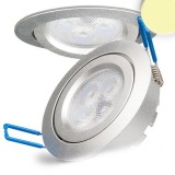 LEDIUM Süllyesztett LED lámpa, ezüst, 8W, 420 lm, 2700K melegfehér, 72°, fényerőszabályozható