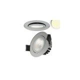 LEDIUM Süllyesztett LED lámpatest, ezüst, kerek, 8W, 60°, 650lm, 3000K melegfehér, IP65, CRI94, fényerőszabályozható
