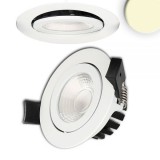 LEDIUM Süllyesztett LED lámpatest, fehér, kerek, 8W, 36°, 650lm, 3000K melegfehér, IP65, CRI94, fényerőszabályozható