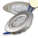 LEDIUM Süllyesztett LED spotlámpa, ezüst, 15W, 800 lm, 2700K melegfehér, 72°, fényerőszabályozható