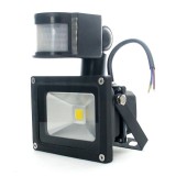 LEDLAMP 12V 10W LED lámpa PIR reflektor, egyenáramú DC ledes fényszóró mozgásérzékelővel