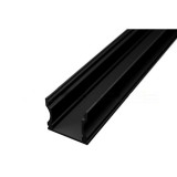 LEDmaster Felületre szerelhető aluprofil, mély, opál fedéllel, 2 méteres szál fekete színben