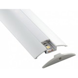 LEDmaster Íves aluprofil, opál fedéllel, 2 méteres szál