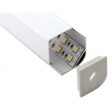 LEDmaster Sarok aluprofil, 90°-os opál fedéllel, dupla soros, 2 méteres szál