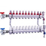 LEDNET Fűtési osztó-gyűjtő 11 körös áramlásmérős fűtési elosztó padlófűtés számára