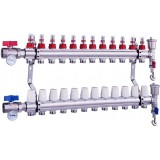 LEDNET Fűtési osztó-gyűjtő 12 körös áramlásmérős fűtési elosztó eurokónusz csatlakozóval