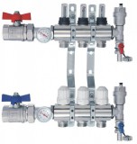 LEDNET Fűtési osztó-gyűjtő 3 körös áramlásmérős fűtési elosztó eurokónusz csatlakozóval