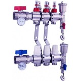 LEDNET Fűtési osztó-gyűjtő 3 körös áramlásmérős fűtési elosztó padlófűtés számára