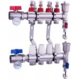 LEDNET Fűtési osztó-gyűjtő 4 körös áramlásmérős fűtési elosztó padlófűtés számára