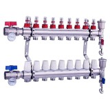 LEDNET Fűtési osztó-gyűjtő 9 körös áramlásmérős fűtési elosztó eurokónusz csatlakozóval