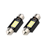 LEDtech Szofita 36mm LED izzó égő Jégfehér - Hideg fehér 6000K Canbus 2db-os készlet (C3W, C5W, C10W)✔️