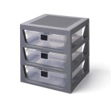 LEGO 3 fiókos tároló állvány - Szürke (40950003)