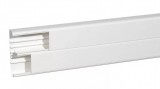 LEGRAND 010470 Univerzális DLP kábelcsatorna, 50 x 195 mm, 2x85 mm-es hajlékony fedéllel, válaszfal nélkül, Program Mosaic szerelvényekkel szerelhető, 2 m, fehér