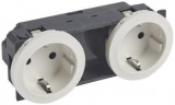 LEGRAND 067142 Céliane 2x2P+F dugalj csatlakozóaljzat gyermekvédelemmel, sínezett, fehér