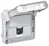 LEGRAND 069569 Plexo 55 1xRJ45 aljzat Cat 6 FTP, csapófedéllel, szürke