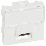 LEGRAND 076501 Program Mosaic RJ 45 informatikai csatlakozóaljzat, 1 x RJ 45 árnyékolatlan (UTP) Cat.5e, 2 modul széles, 45°-ban döntött aljzattal, fehér