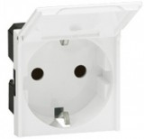 LEGRAND 077219 Program Mosaic 2P+F dugalj csatlakozóaljzat gyermekvédelemmel, csapófedéllel, rugós, 2m, fehér