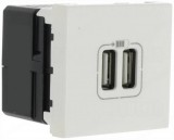 LEGRAND 077594 Program Mosaic kettős USB töltő aljzat, 1500 mA, 2 modulos, fehér