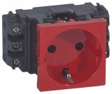 LEGRAND 077611 Program Mosaic 1x2P+F DLP aljzat, sínezett, csavaros, piros