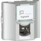 LEGRAND 078626 Program Mosaic LCS2 RJ 45 csatlakozóaljzat hátsóRJ 45 csatlakozással, Cat. 6 UTP, 8 érintkezős, 2 modul széles, alumínium