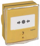 LEGRAND 138025 Kézi jelzésadó tűzoltó rendszerhez, sárga RAL 1032, 1 váltóérintkezővel - 5A - 24V=, IP30 - IK07