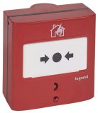 LEGRAND 138069 Kézi jelzésadó tűzérzékelő és tűzjelző rendszerekhez, egyműveletes, piros RAL 3000, 1 váltóérintkezővel - 5A - 24V=, IP30 - IK07