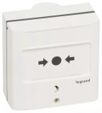 LEGRAND 138073 Kézi jelzésadó vészleállításhoz, fehér RAL 9003, 2 váltóérintkezővel - 5A - 24V=, IP30 - IK07